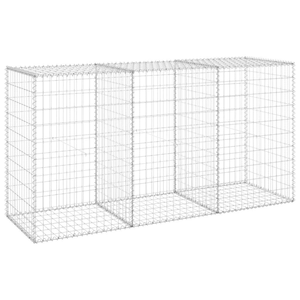 vidaXL gabions ar vāku, cinkots tērauds, 200x60x100 cm цена и информация | Žogi un piederumi | 220.lv