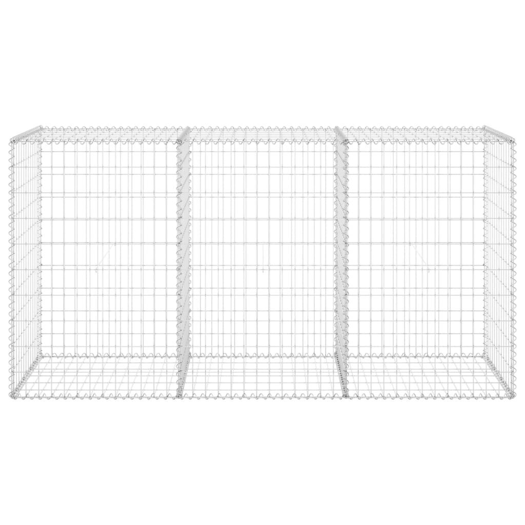 vidaXL gabions ar vāku, cinkots tērauds, 200x60x100 cm цена и информация | Žogi un piederumi | 220.lv