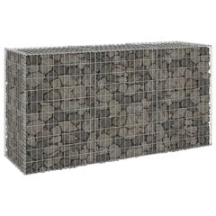 vidaXL gabions ar vāku, cinkots tērauds, 200x60x100 cm цена и информация | Заборы и принадлежности к ним | 220.lv