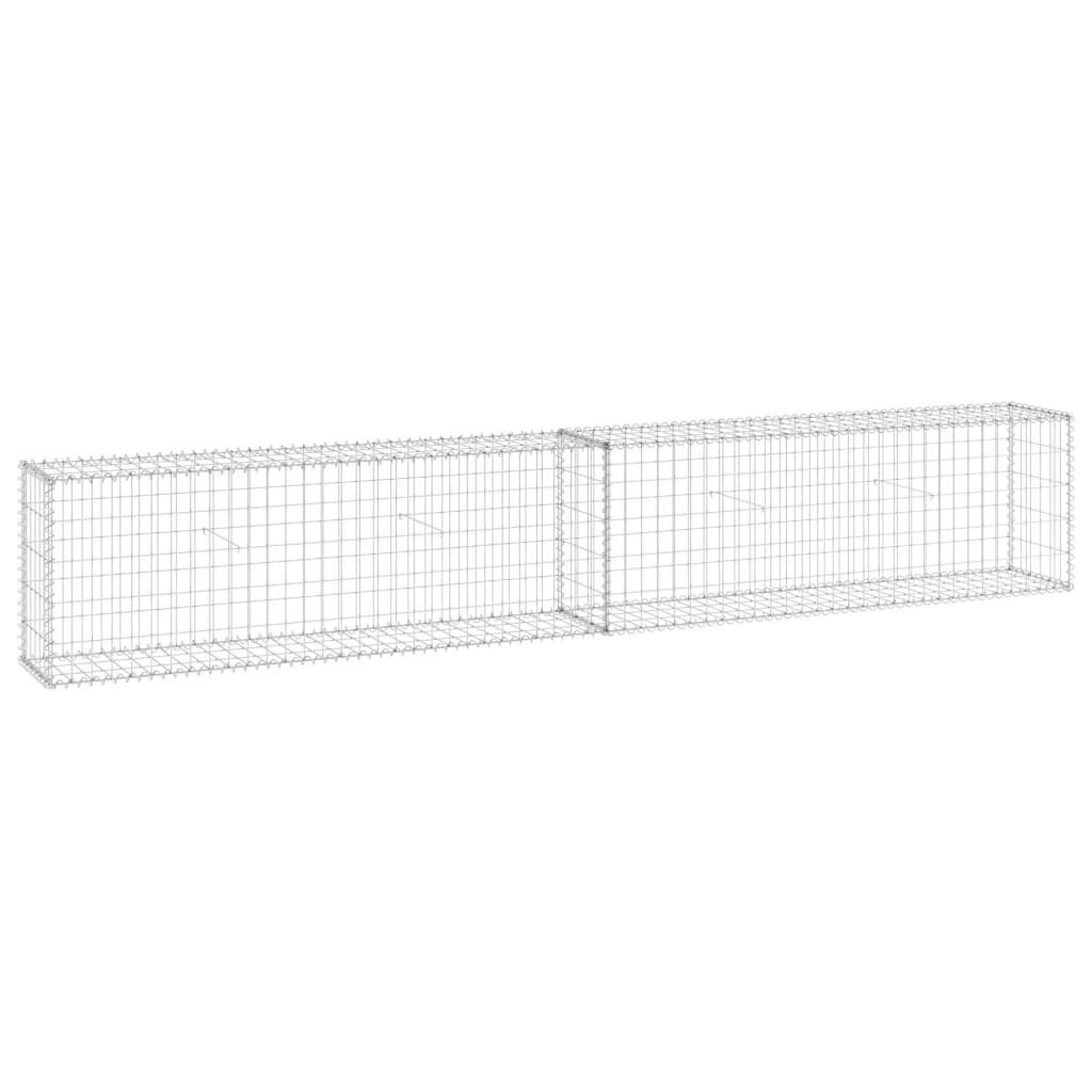 vidaXL gabions ar vāku, cinkots tērauds, 300x30x50 cm cena un informācija | Žogi un piederumi | 220.lv