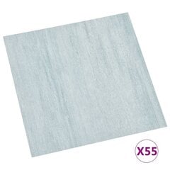 vidaXL grīdas flīzes, 55 gab., pašlīmējošas, 5,11 m², PVC, zaļas cena un informācija | Āra grīdas segumi | 220.lv