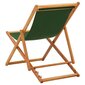 vidaXL saliekams pludmales krēsls, eikalipta koks, zaļš audums cena un informācija | Dārza krēsli | 220.lv