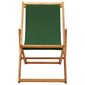 vidaXL saliekams pludmales krēsls, eikalipta koks, zaļš audums cena un informācija | Dārza krēsli | 220.lv