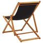 vidaXL saliekams pludmales krēsls, eikalipta koks, melns audums cena un informācija | Dārza krēsli | 220.lv