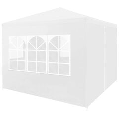 vidaXL svinību telts, balta, 3x3 m cena un informācija | Dārza nojumes un lapenes | 220.lv
