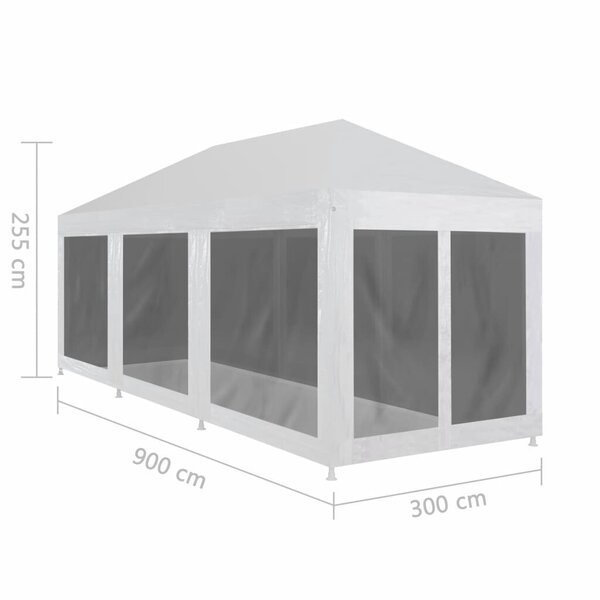 vidaXL svinību telts ar 8 sieta sienām, 9x3 m cena | 220.lv