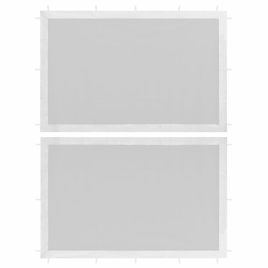 vidaXL dārza telts sānu sienas, 2 gab., ar sietu, baltas cena un informācija | Dārza nojumes un lapenes | 220.lv