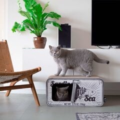 DISTRICT70 kaķu nagu skrāpis/mājiņa SARDINE, balta цена и информация | Когтеточки | 220.lv