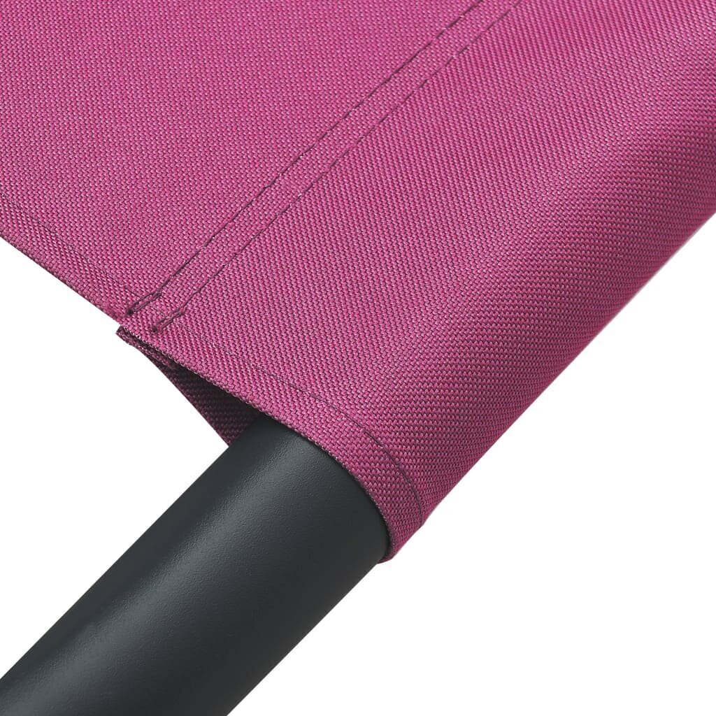 vidaXL āra atpūtas gulta ar jumtu un spilveniem, rozā cena un informācija | Sauļošanās krēsli | 220.lv
