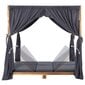 vidaXL divvietīgs sauļošanās zvilnis ar aizkariem, matračiem, akācija cena un informācija | Sauļošanās krēsli | 220.lv
