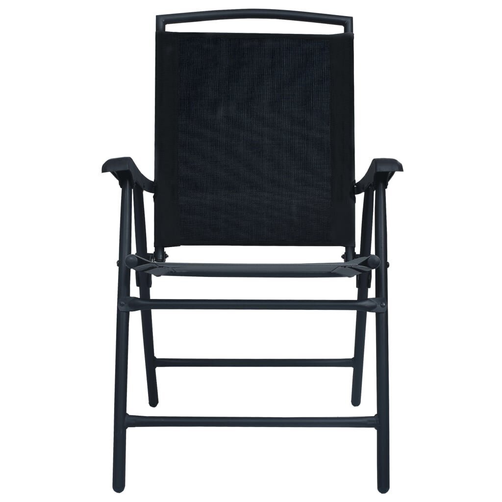 vidaXL saliekami dārza krēsli, 2 gab., tekstilēns, melni cena un informācija | Dārza krēsli | 220.lv