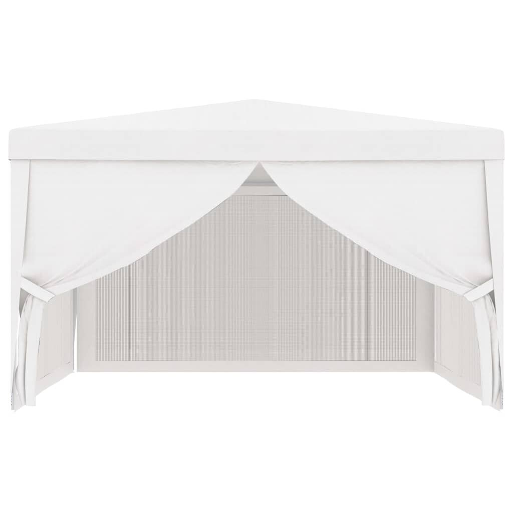 vidaXL svinību telts ar 4 sieta sienām, 4x4 m, balta цена и информация | Dārza nojumes un lapenes | 220.lv