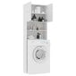 vidaXL veļasmašīnas plaukts, 64x25,5x190 cm, skaidu plāksne, balts cena un informācija | Vannas istabas skapīši | 220.lv