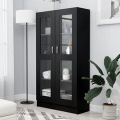 Витринный шкафчик, 82,5х30,5х150 см, черный цена и информация | Полки | 220.lv