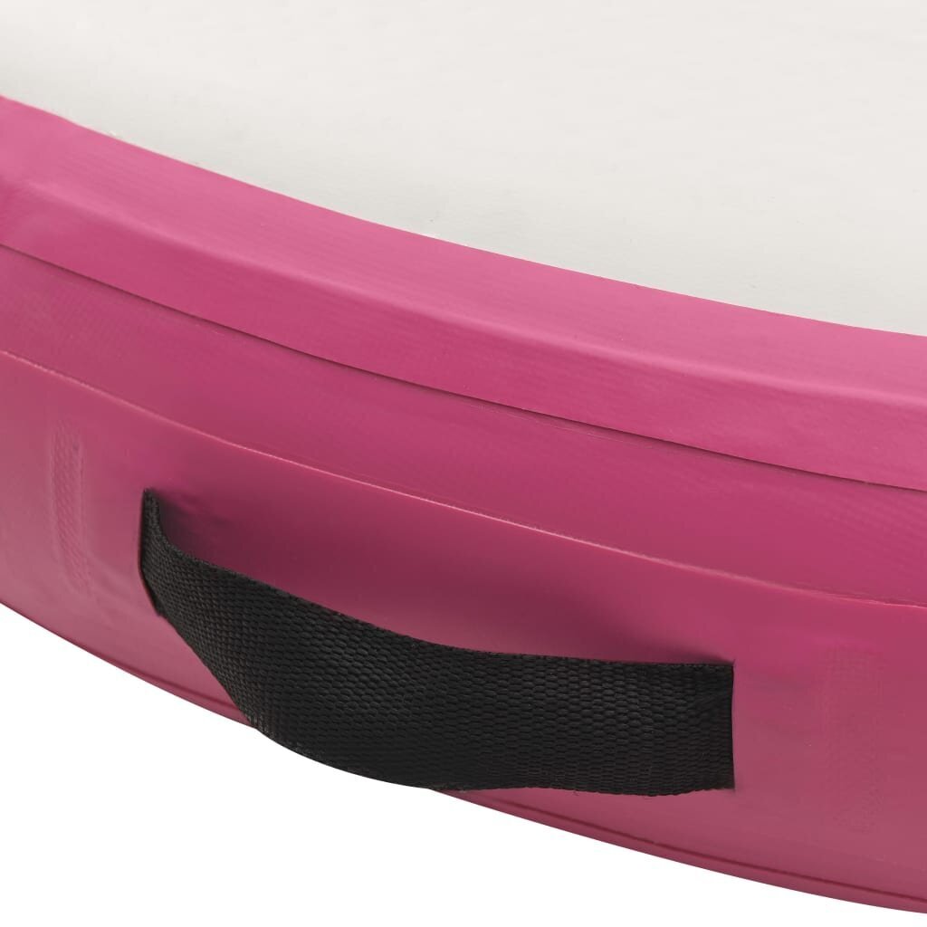 vidaXL piepūšams vingrošanas matracis ar pumpi, 100x100x10cm, rozā PVC cena un informācija | Vingrošanas paklāji | 220.lv