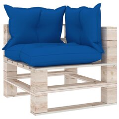 vidaXL trīsvietīgs dārza palešu dīvāns ar matračiem, priedes koks cena un informācija | Dārza krēsli | 220.lv