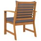 vidaXL dārza krēsli ar tumši pelēkiem matračiem, 2 gab., akācija cena un informācija | Dārza krēsli | 220.lv
