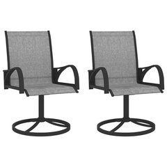 vidaXL grozāmi dārza krēsli, 2 gab., tekstilēns un tērauds, pelēki цена и информация | скамейка со столиком | 220.lv