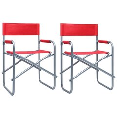 vidaXL režisora krēsli, 2 gab., tārauds, sarkani cena un informācija | Dārza krēsli | 220.lv