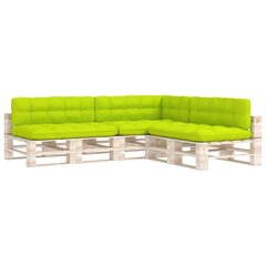vidaXL palešu dīvānu matrači, 7 gab., spilgti zaļi cena un informācija | Krēslu paliktņi | 220.lv