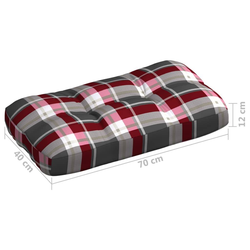 vidaXL palešu dīvānu matrači, 7 gab., sarkans četrstūru raksts cena un informācija | Krēslu paliktņi | 220.lv