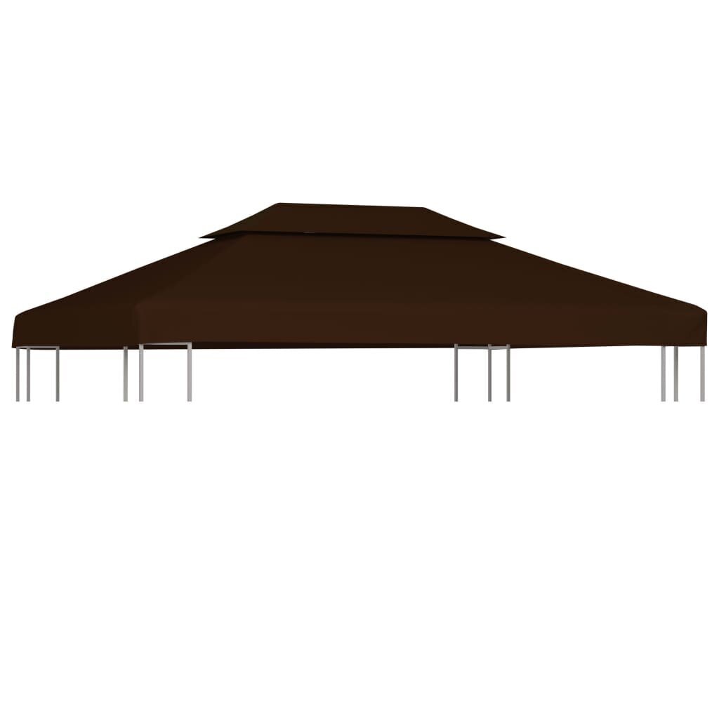 vidaXL nojumes jumta pārsegs, divdaļīgs, 310 g/m², 4x3 m, brūns цена и информация | Dārza nojumes un lapenes | 220.lv