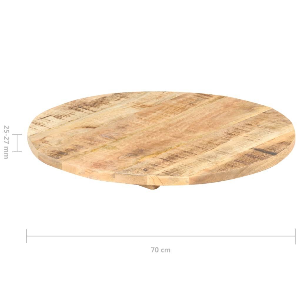 vidaXL galda virsma, 25-27 mm, 70 cm, apaļa, mango masīvkoks cena un informācija | Virsmas galdiem | 220.lv