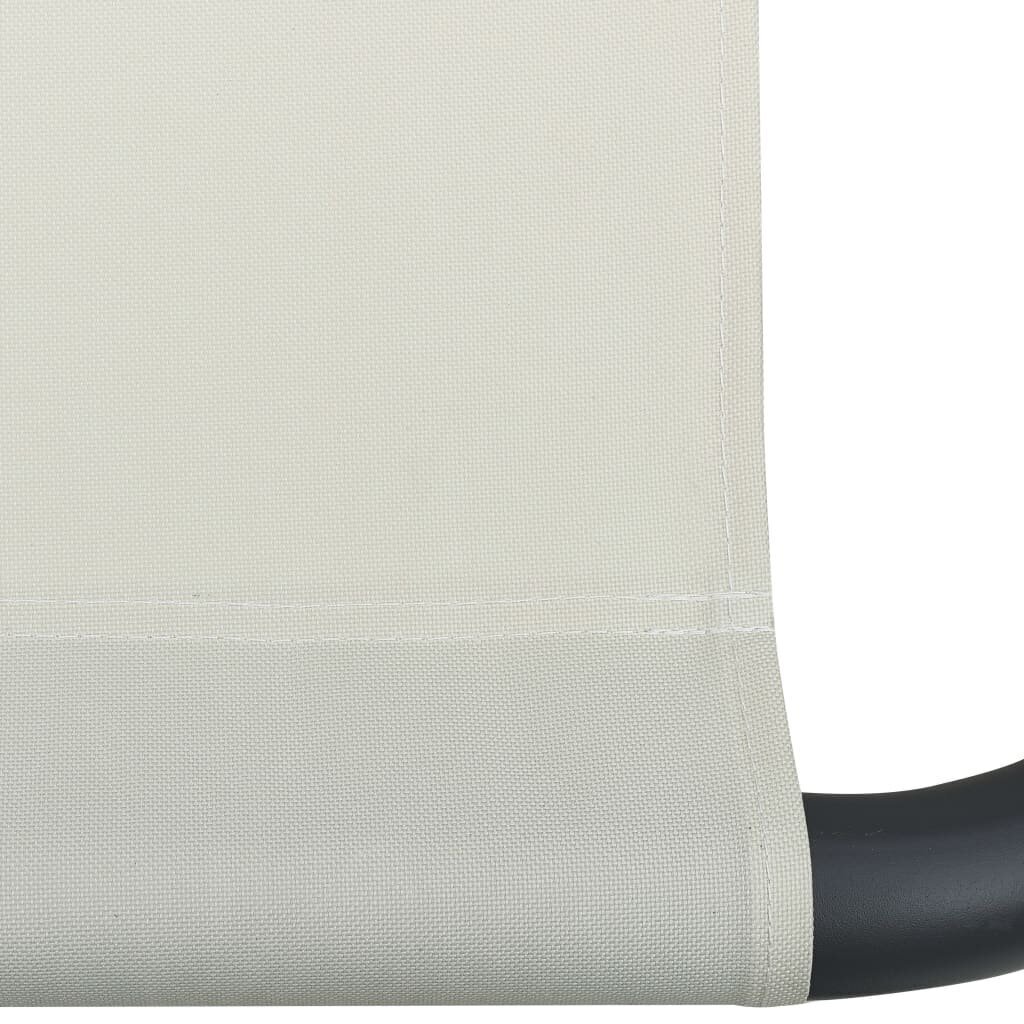 vidaXL divvietīga atpūtas gulta ar jumtu un spilvenu, krēmbalta cena un informācija | Sauļošanās krēsli | 220.lv