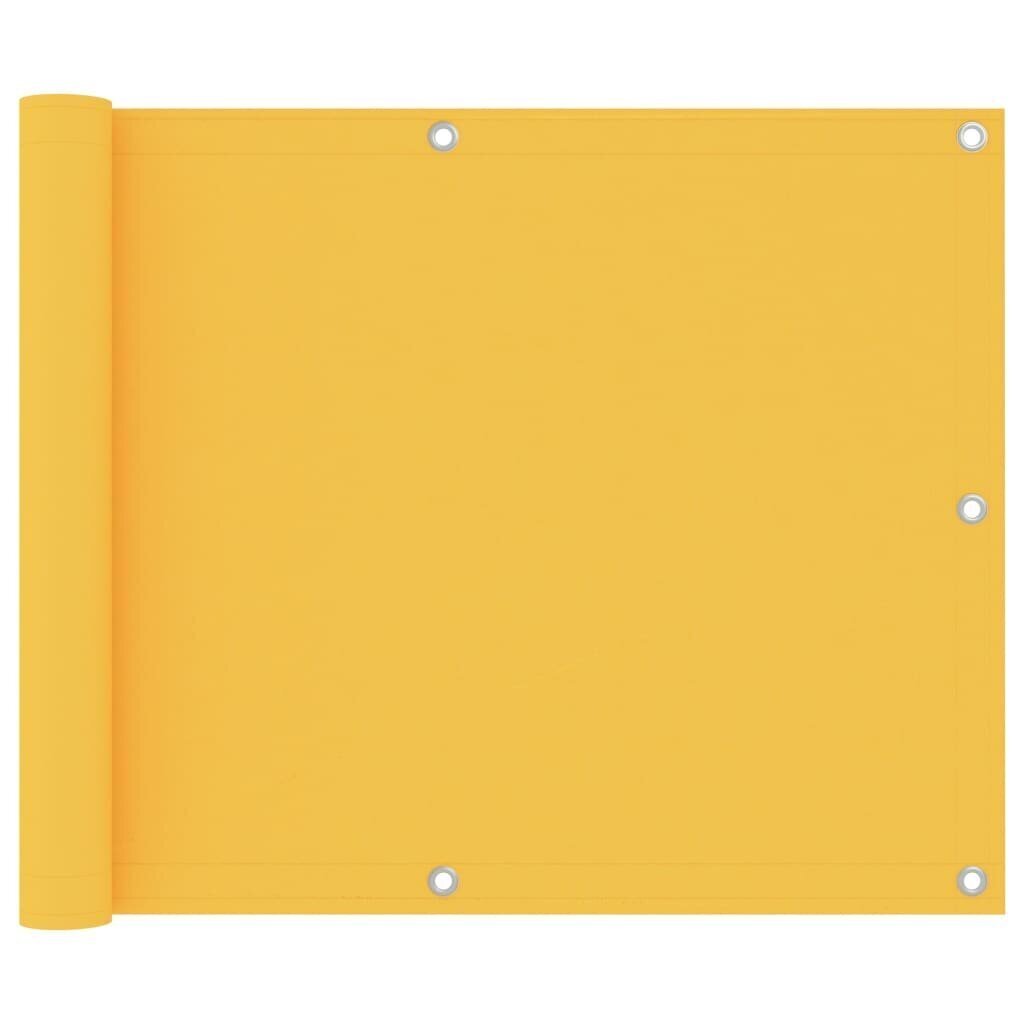 vidaXL balkona aizslietnis, 75x400 cm, dzeltens audums cena un informācija | Saulessargi, markīzes un statīvi | 220.lv