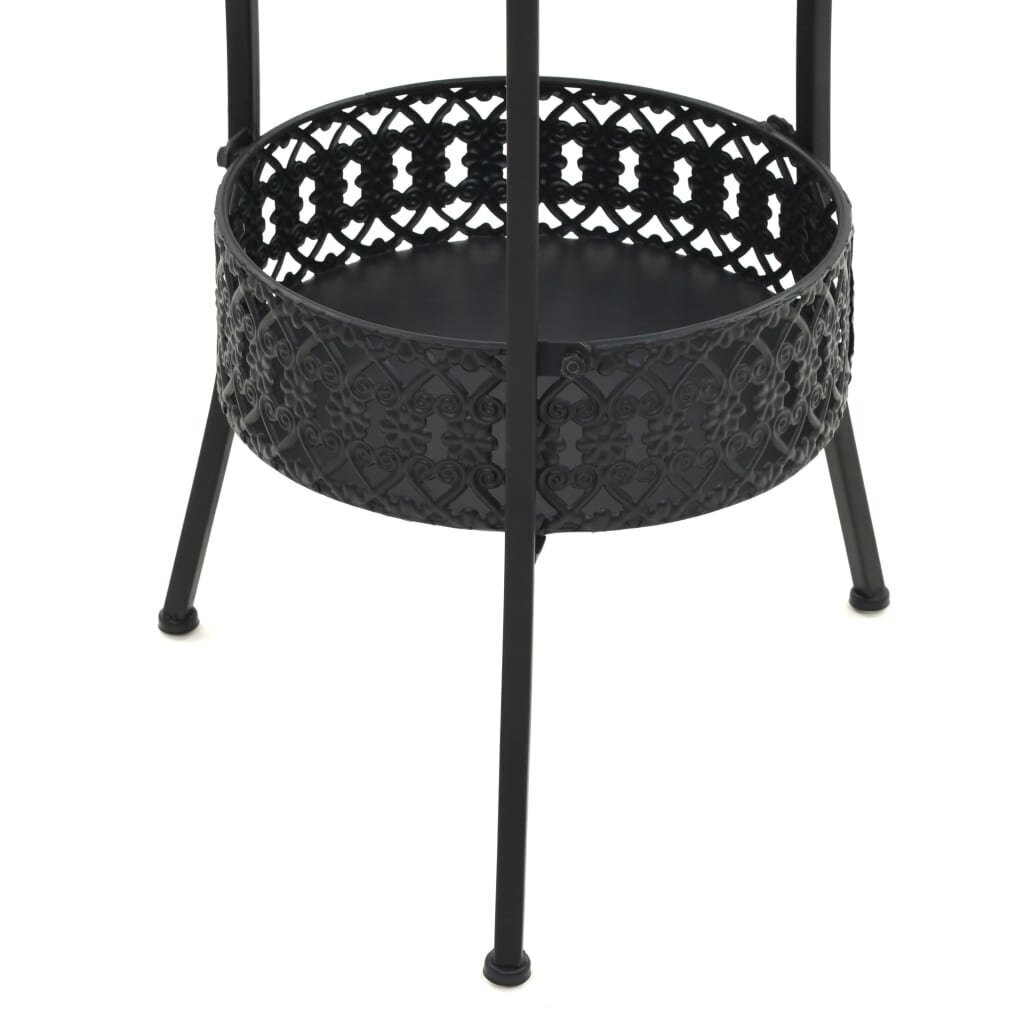 vidaXL bistro galds, melns, 40x70 cm, metāls cena un informācija | Dārza galdi | 220.lv