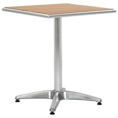 vidaXL dārza galds, sudraba krāsa, 60x60x70 cm, alumīnijs, WPC cena un informācija | Dārza galdi | 220.lv