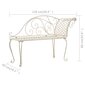 vidaXL dārza guļamkrēsls, 128 cm, metāls, antīki balts cena un informācija | Dārza soli | 220.lv