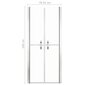 vidaXL dušas durvis, 81x190 cm, ESG, caurspīdīgas cena un informācija | Dušas durvis, dušas sienas | 220.lv