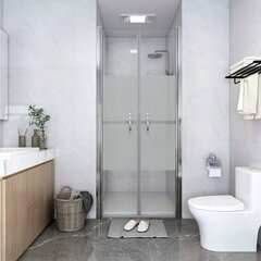 vidaXL dušas durvis, 76x190 cm, ESG, pusmatētas цена и информация | Душевые двери и стены | 220.lv