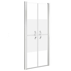 vidaXL dušas durvis, 81x190 cm, ESG, pusmatētas cena un informācija | Dušas durvis, dušas sienas | 220.lv