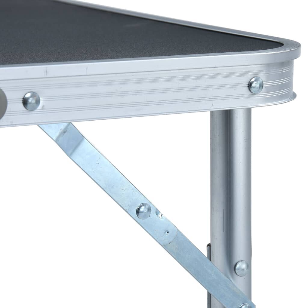 vidaXL saliekams kempinga galds, pelēks alumīnijs, 60x45 cm cena un informācija |  Tūrisma mēbeles | 220.lv