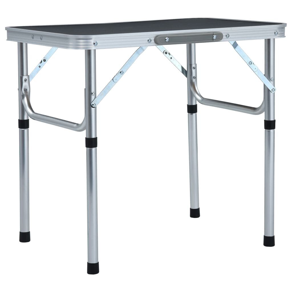vidaXL saliekams kempinga galds, pelēks alumīnijs, 60x45 cm cena un informācija |  Tūrisma mēbeles | 220.lv