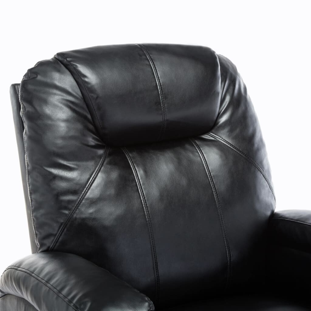 vidaXL masāžas šūpuļkrēsls, melna mākslīgā āda cena un informācija | Atpūtas krēsli | 220.lv