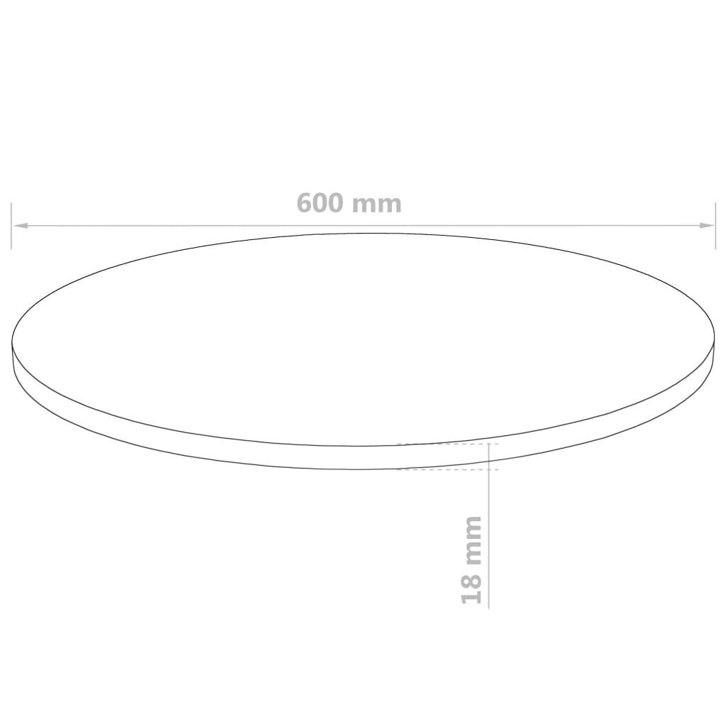 vidaXL galda virsma, 600x18 mm, apaļa, MDF cena un informācija | Galda virsmas | 220.lv