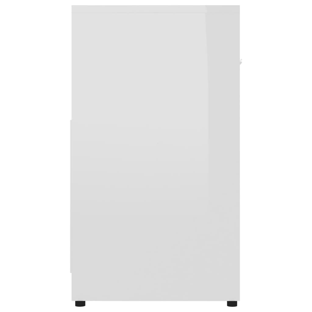 vidaXL vannasistabas skapītis, spīdīgi balts, 60x33x58 cm cena un informācija | Vannas istabas skapīši | 220.lv