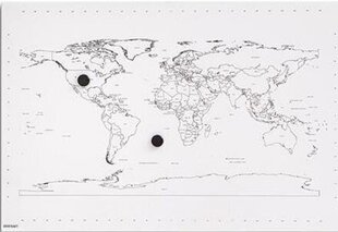 Magnētiskā pasaules karte, 60x40 cm cena un informācija | Pasaules kartes | 220.lv