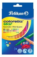 Pelikan Flomāsteri, colorella star, 30 krāsu cena un informācija | Modelēšanas un zīmēšanas piederumi | 220.lv