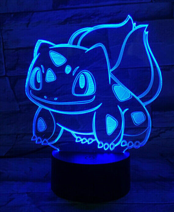 Lampa 3D Led Pokemon Bulbasaur цена и информация | Lampas bērnu istabai | 220.lv