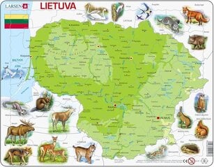 Puzle Lietuvas karte, 60 detaļas цена и информация | Пазлы | 220.lv