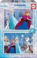 Puzle Frozen, 2 gab. x 48 detaļas cena un informācija | Puzles, 3D puzles | 220.lv