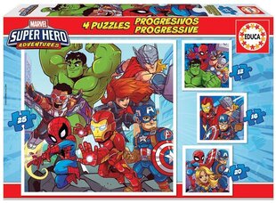 Puzļu komplekts Marvel super hero, 4 gab. cena un informācija | Puzles, 3D puzles | 220.lv