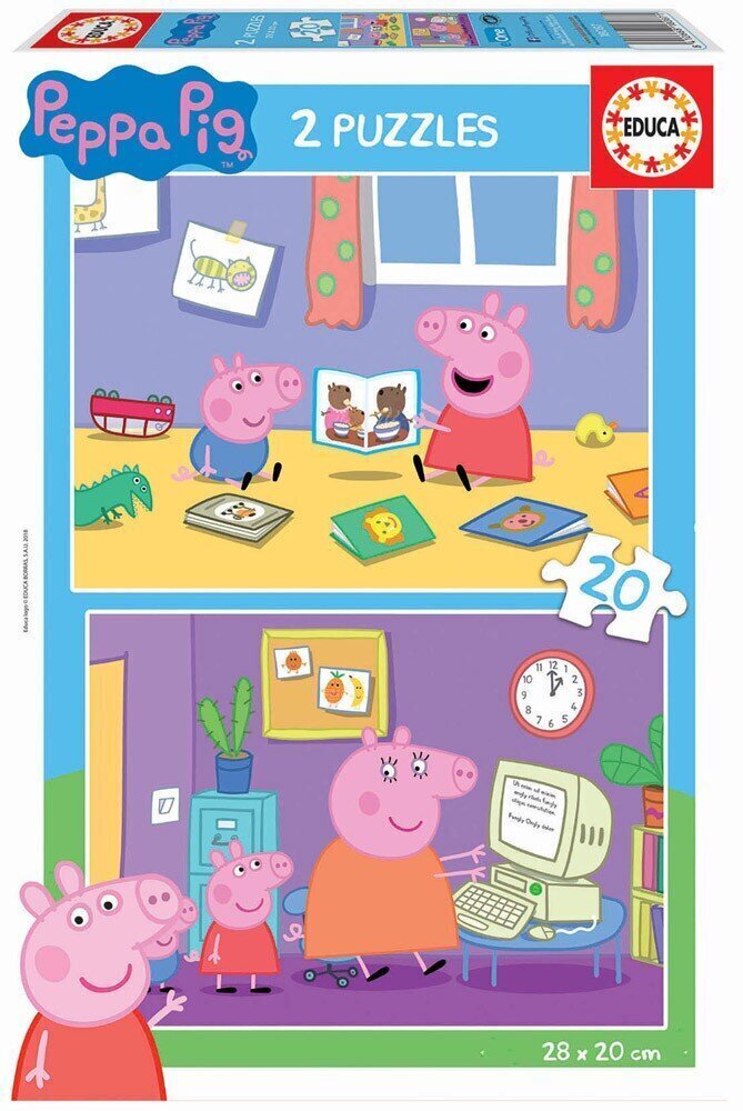 Puzle Peppa, 2 gab. x 20 detaļas цена и информация | Puzles, 3D puzles | 220.lv