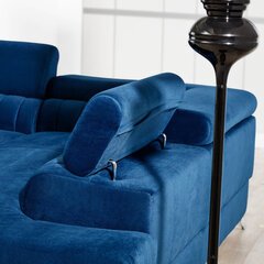 Stūra dīvāns NORE Laurence 09, zils cena un informācija | Stūra dīvāni | 220.lv