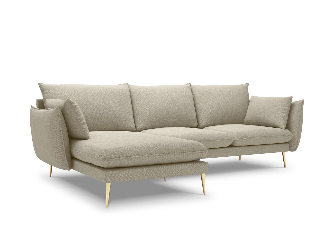 Stūra dīvāns Milo Casa Elio 4S, smilškrāsas cena un informācija | Stūra dīvāni | 220.lv