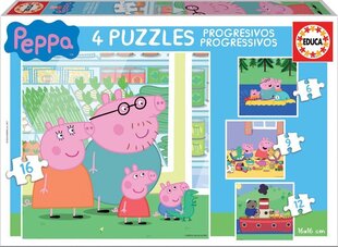 Puzļu komplekts Peppa, 4 gab. cena un informācija | Puzles, 3D puzles | 220.lv